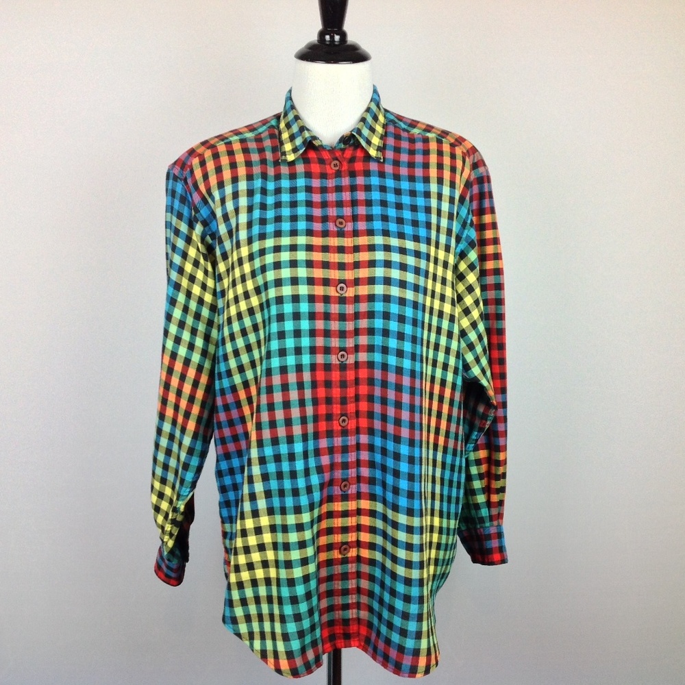 Vintage John Henry Shirt Womens Medium Plaid